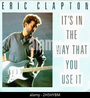 Vintage single record cover - Clapton, Eric - 16 - It's In The Way That You Use It - D - 1986 Stock Photo