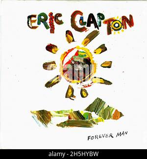Vintage single record cover - Clapton, Eric - Forever Man - D - 1985 Stock Photo