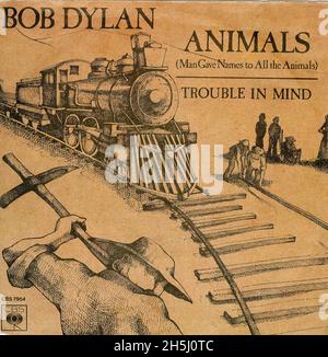 Vintage single record cover - Dylan, Bob - Animals - France - 1979 Stock Photo