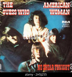 Vintage single record cover - Guess Who, The - American Woman - D - 1970 Stock Photo