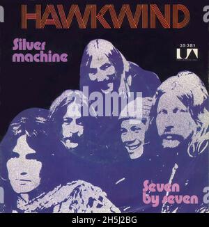 Vintage single record cover - Hawkwind - Silver Machine - 1972 Stock Photo