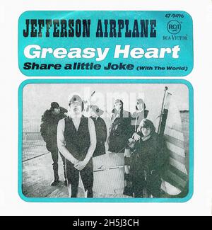 Vintage single record cover - Jefferson Airplane - Greasy Heart - D - 1968 Stock Photo
