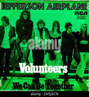 Vintage single record cover - Jefferson Airplane -Volunteers - D -1969 Stock Photo