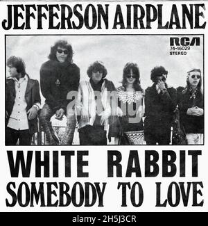 Vintage single record cover - Jefferson Airplane - White Rabbit - NL - 1970 Stock Photo