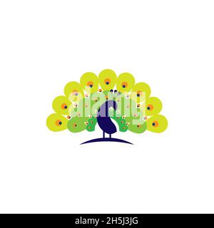 vector design. logo created from peacock with simple and beautiful style. Stock Vector