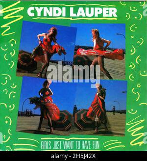 Vintage single record cover - Lauper, Cyndi - Girls Just Want To Have Fun - NL - 1983 Stock Photo