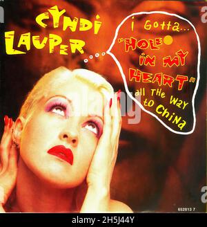 Vintage single record cover - Lauper, Cyndi - Hole In My Heart - NL - 1989 Stock Photo