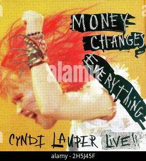 Vintage single record cover - Lauper, Cyndi - Money Changes Everything - NL - 1984 Stock Photo