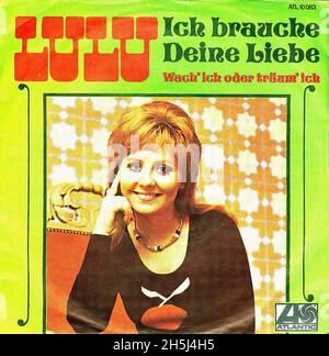 Vintage single record cover - Lulu - Ich brauche deine Liebe - D - 1971 Stock Photo