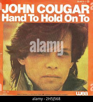 Vintage single record cover - Mellencamp, John Cougar - Hand To Hold On To - D - 1982 Stock Photo