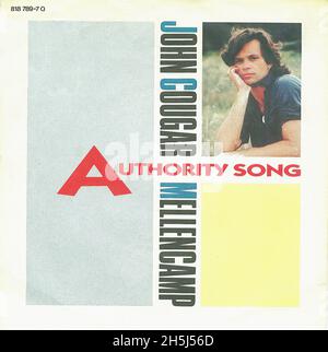 Vintage single record cover - Mellencamp, John Cougar - Authority Song - D - 1983 Stock Photo
