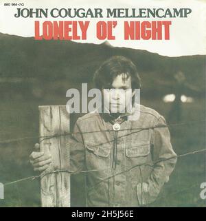Vintage single record cover - Mellencamp, John Cougar - Lonely Ol' Night - D - 1985 Stock Photo