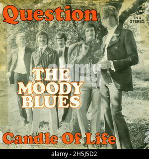 Vintage single record cover - Moody Blues, The - Question - D - 1970 Stock Photo