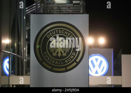 Wolfsburg, Deutschland. 20th Mar, 2019. firo: 20.03.2019, football, 2018/2019, Landerspiel: National team: Germany - Serbia 1: 1 DFB logo and VW branding Credit: dpa/Alamy Live News Stock Photo