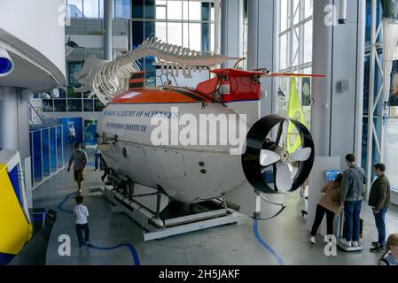 KALININGRAD, RUSSIA-June 5, 2021: Mir-1 deep-sea manned spacecraft for oceanographic research and rescue operations. World Ocean Museum Stock Photo