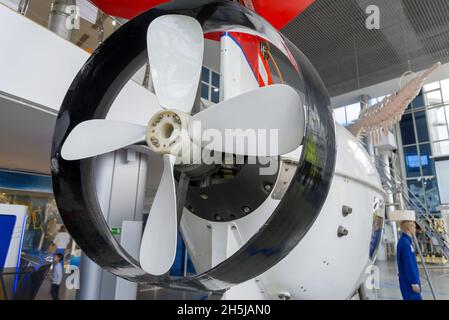 KALININGRAD, Russia-June 5, 2021: A bathyscaphe for underwater research. MIR-1. The concept of tourism and recreation. Stock Photo