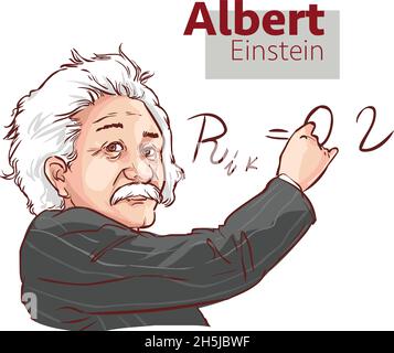 Albert einstein editorial cartoon vector image Stock Vector