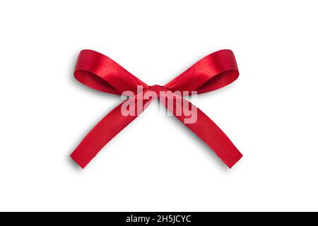 Red ribbon isolated over white background Stock Photo