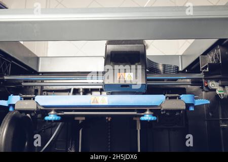 3D printer printing plastic figure Stock Photo