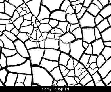 Dried cracked ground, black and white texture overlay Stock Photo