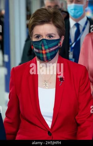 Glasgow, Scotland, UK. 10th November 2021. Day eleven  of the climate summit and  First Minister of Scotland Nicola Sturgeon attends meetings .Iain Masterton/Alamy Live News. Stock Photo