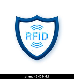 RFID Radio Frequency IDentification. Technology concept. Digital technology. Vector stock illustration Stock Vector