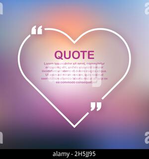 Quote frames. Blank template with print information design quotes. Vector stock illustration. Stock Vector