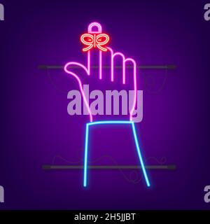 Dont Forget reminder. Rope bow on finger pointing. Vector stock illustration Stock Vector