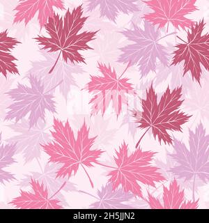 Maple Leaf Autumn seamless pattern. Digital Illustration background. Stock Vector