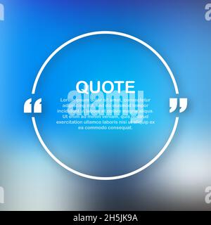 Quote frames. Blank template with print information design quotes. Vector stock illustration. Stock Vector