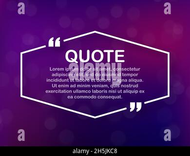 Quote frames. Blank template with print information design quotes. Vector stock illustration. Stock Vector