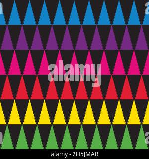 Rainbow Christmas Tree seamless pattern. Digital Illustration Background Stock Vector