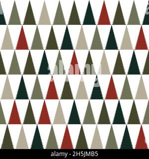 Christmas Tree seamless pattern. Digital Illustration Background Stock Vector