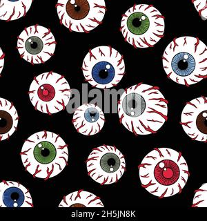 Doodle Eye Abstract Creepy Seamless Pattern For Decoration Design Fabric Wallpaper Wrapping Paper Vector Halloween Illustration Stock Vector Image Art Alamy