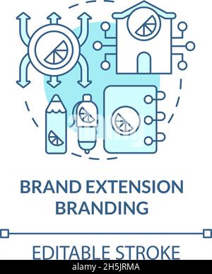 Establish brand identity turquoise concept icon Stock Vector Image ...