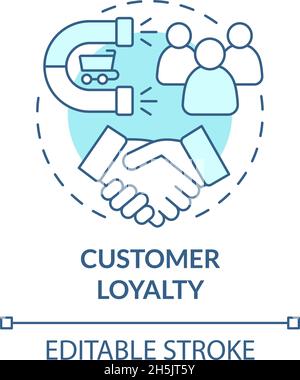Customer loyalty blue concept icon Stock Vector