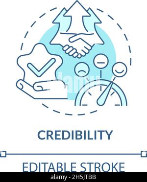 Credibility blue concept icon Stock Vector
