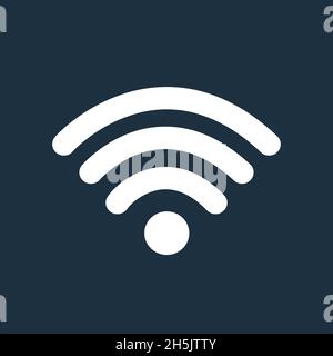 Wifi Wireless Internet Signal Flat Icons For Apps Or Websites - Isolated On blue Stock Vector