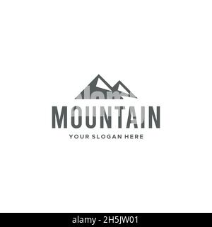 flat MOUNTAIN silhouette triangle Logo design Stock Vector