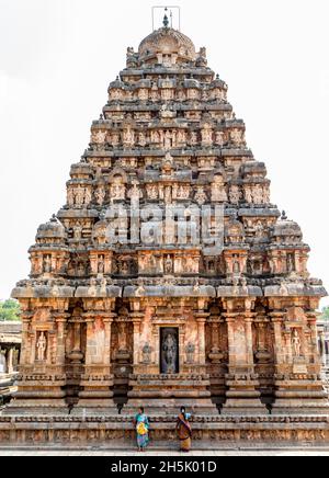 The Dravidian Chola era Airavatesvara Temple Complex in Darasuram, Tamil Nadu, India; Darasuram, Tamil Nadu, India Stock Photo