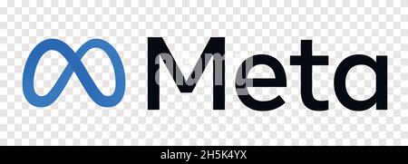 Social network Facebook rebranding name to Meta. Editorial vector isolated on white Stock Vector