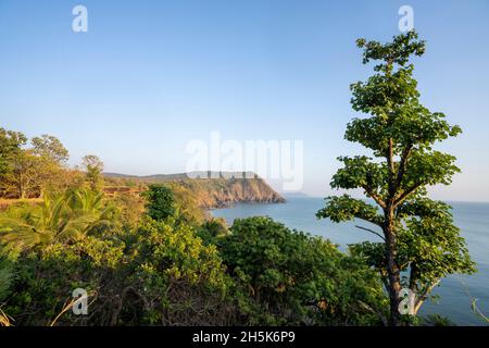 Coastal view from ramparts, Cabo de Rama Fort; South Goa, Goa, India Stock Photo