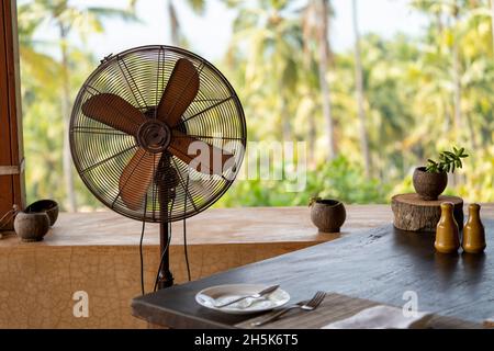 Fan in the Restaurant at Cabo Serai in South Goa; Cabo, Goa, India Stock Photo