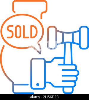 Auctioneer gradient linear vector icon Stock Vector