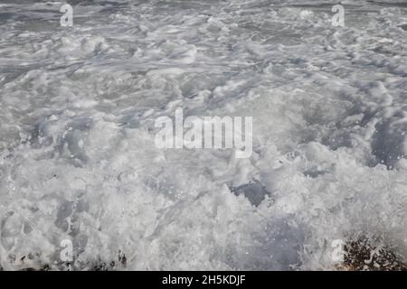 White sea froth. Extreme Close Up. Isolated.  Stock Image. Stock Photo