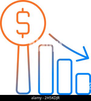 Dutch auction gradient linear vector icon Stock Vector
