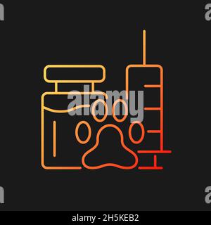 Vaccine gradient vector icon for dark theme Stock Vector