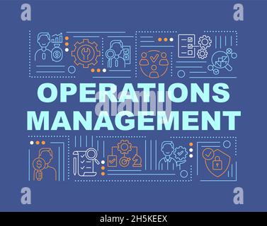Operations management navy word concepts banner Stock Vector