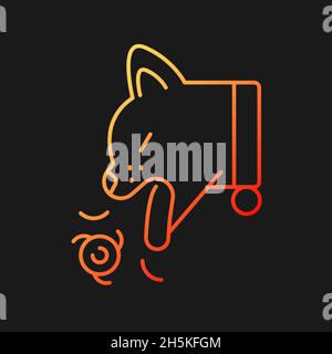 Hairballs gradient vector icon for dark theme Stock Vector
