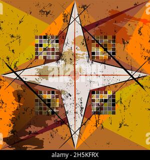 abstract geometric background pattern, with triangles, squares, paint strokes and splashes Stock Vector
